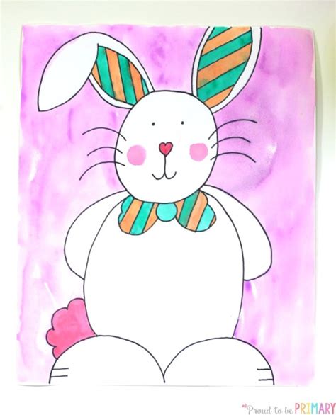 easter bunny directed drawing
